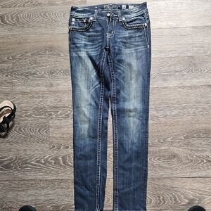 MISS ME Dark Blue Women's Slim Fit Jeans